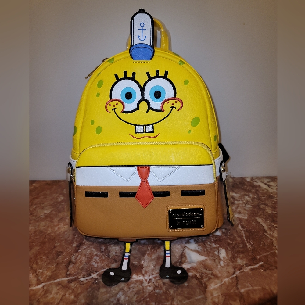 NWT Loungefly Nickelodeon Spongebob 20th Anniversary Cosplay Mini Backpack